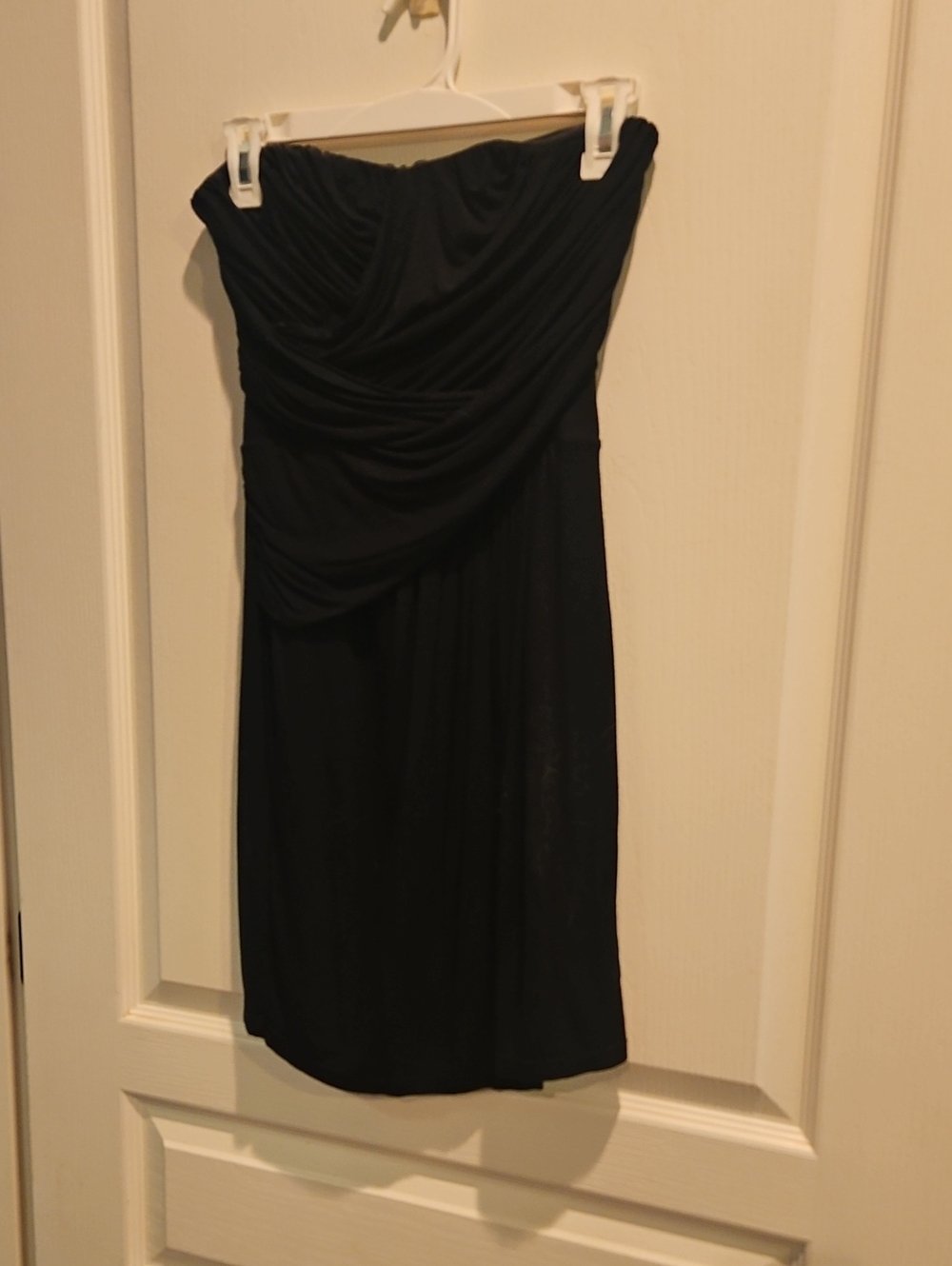 Express Strapless Black Ruched Cocktail Dress